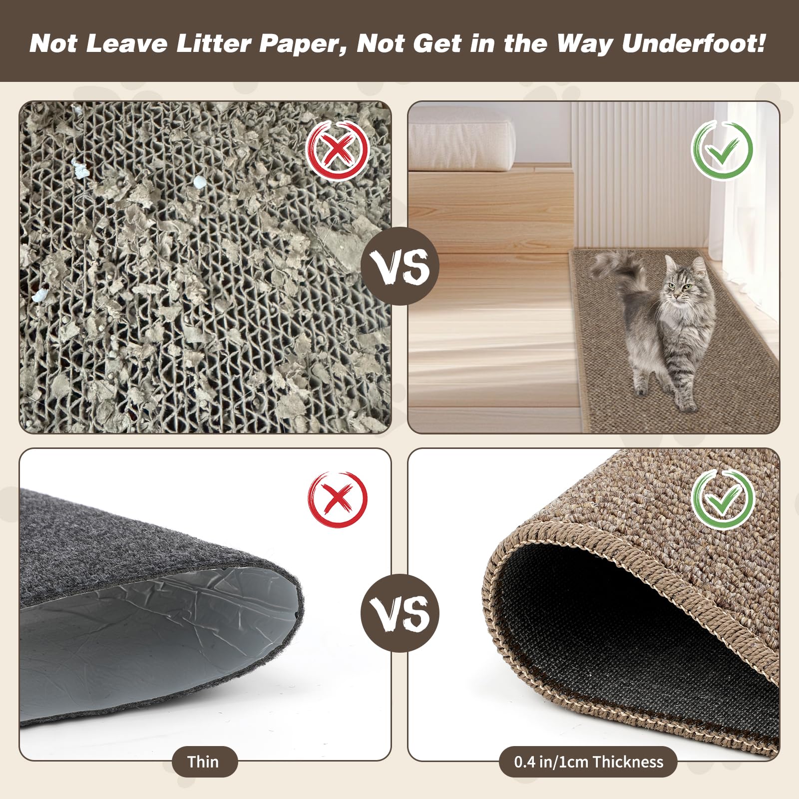 Fhtonge 71X15.8 Thickened Cat Wall Climbing Carpet With 16 Fixed Nails, Extra Large Tall Cat Scratch Pad For Wall, Wall Mounted